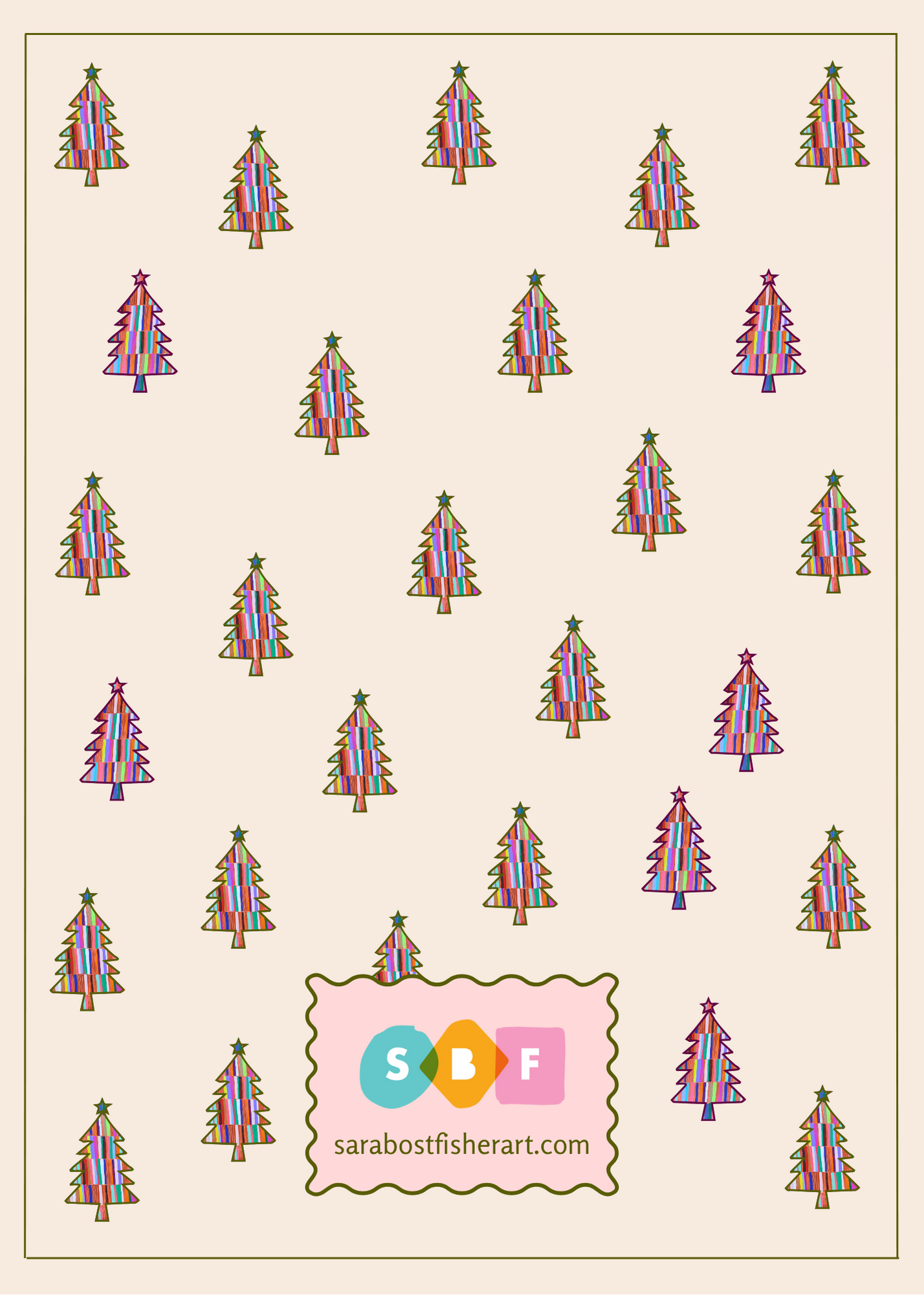 SBF Colorful Trees Holiday Card - Digital Download