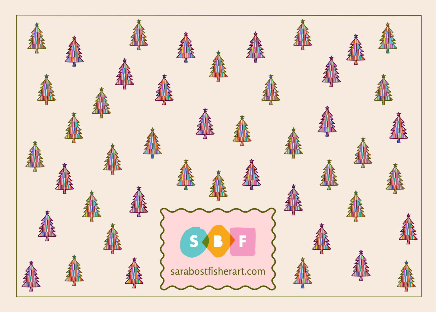 SBF Colorful Trees Holiday Card - Digital Download